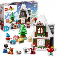LEGO 10976 DUPLO Casa di Pan di Zenzero di Babbo Natale, Giocattolo con Regali e Figure di Bambino e Bambina, Idea Regalo per Bimbi dai 2 Anni in su